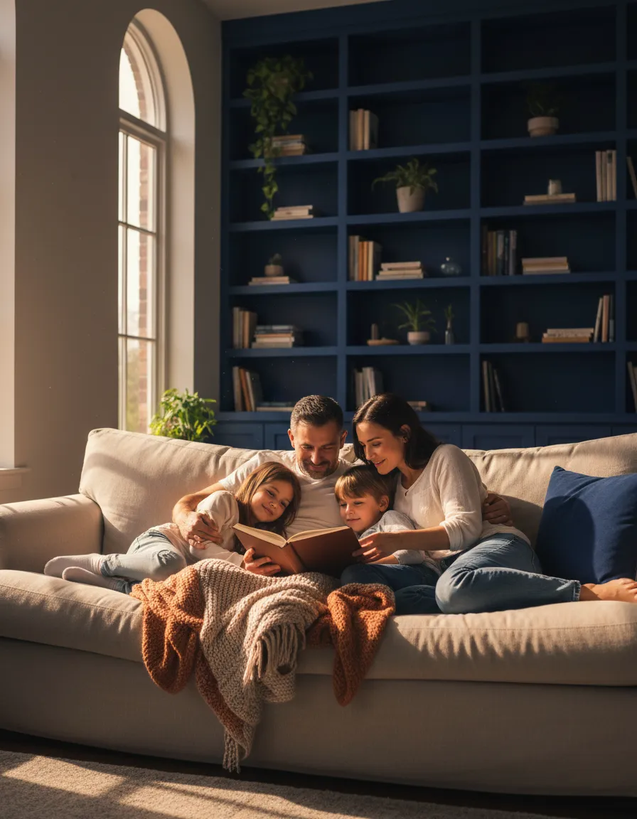 Relaxed family enjoying time together with peace of mind