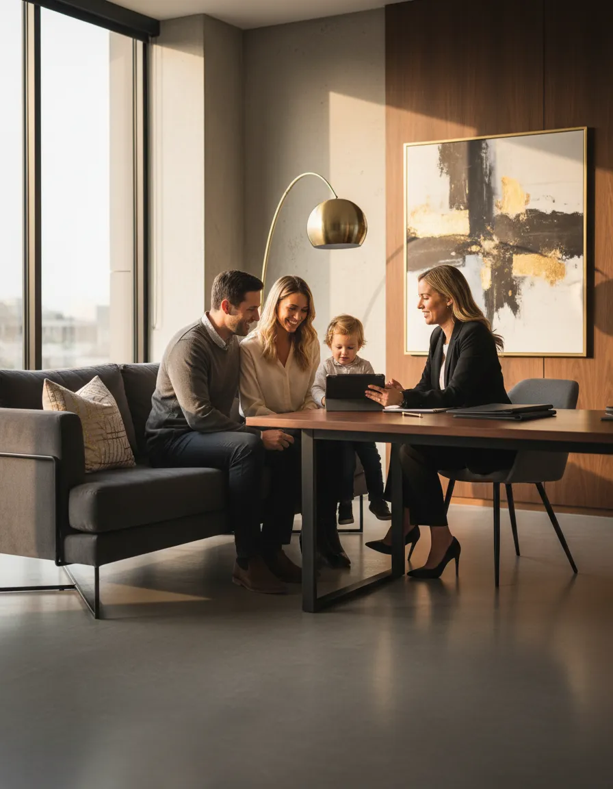 Financial advisor consultation with a family