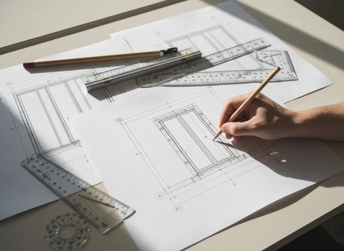 Schema tecnico di involucro edilizio e serramenti