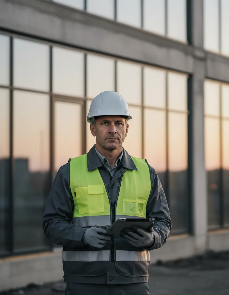 Geom. Marco Cesarano in cantiere