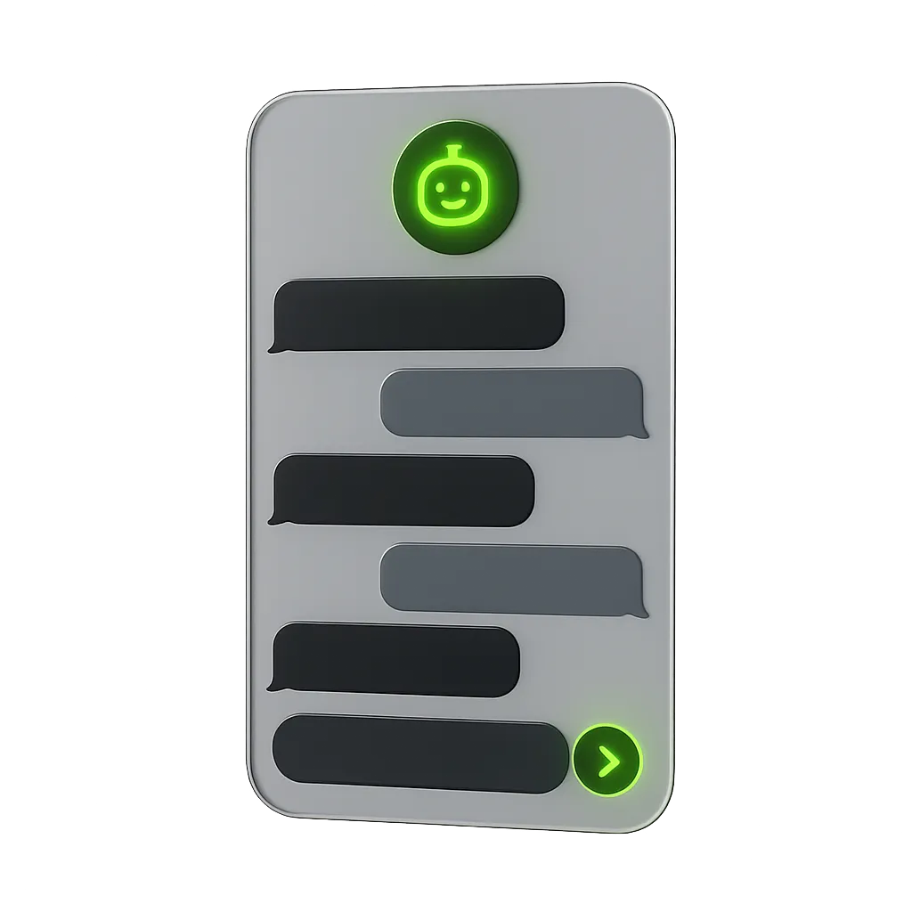 Sleek glassmorphism UI mockup of Frogbones AI chat interface