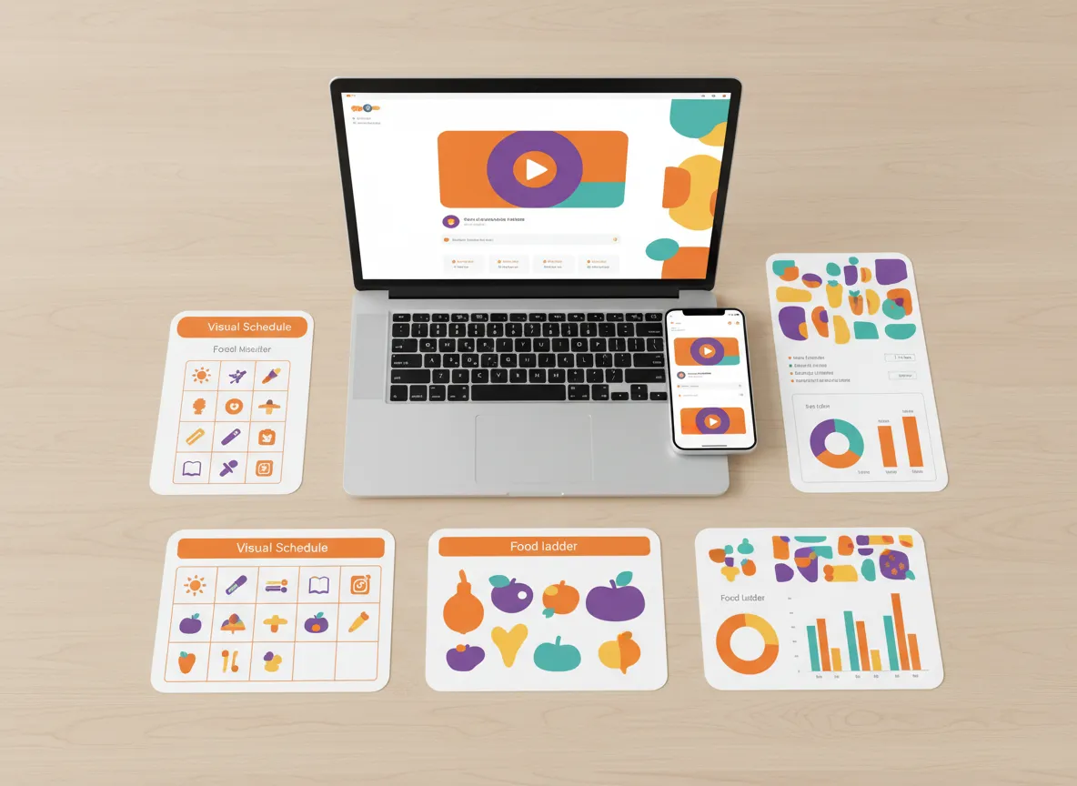 Screenshot collage of course videos and printable tools
