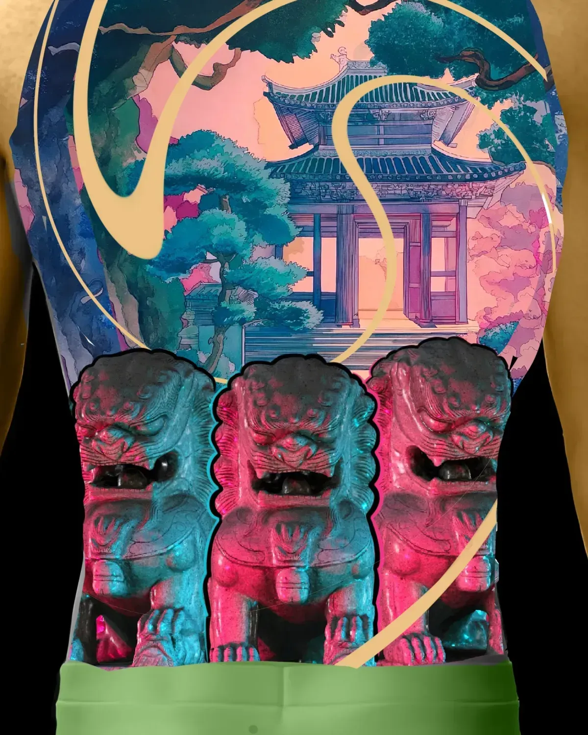 Fu Dog Photogrammetry Temple Backpiece