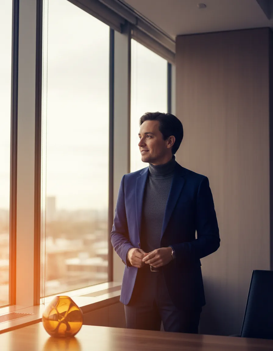 Professional deep in thought experiencing career stagnation