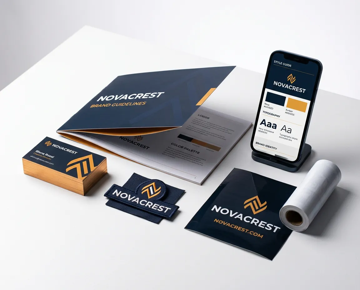 Unified branding collateral system and master guidelines mockup