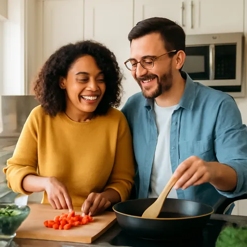 Couple in kitchen