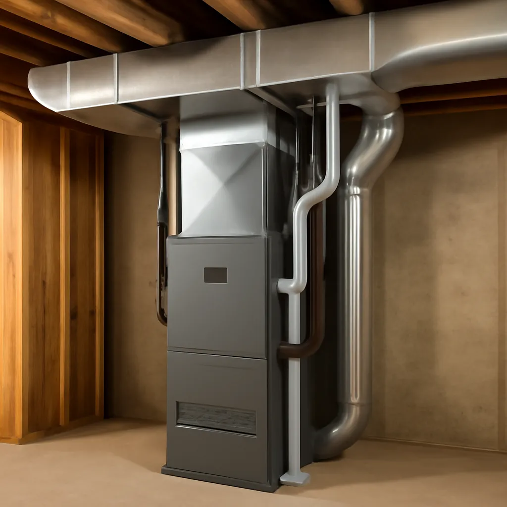 HVAC system in attic