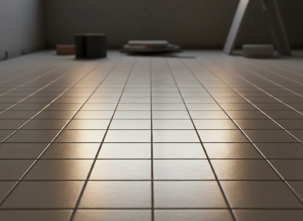 Tight shot of precise tile detailing