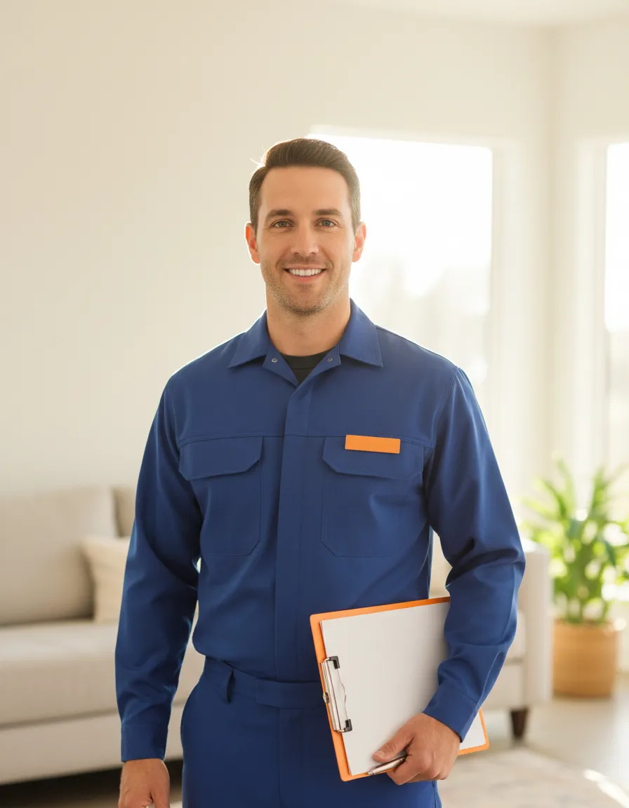 Professional Honest Solutions HVAC technician smiling