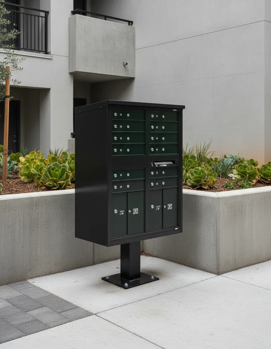Code-compliant cluster box unit installed for an apartment community