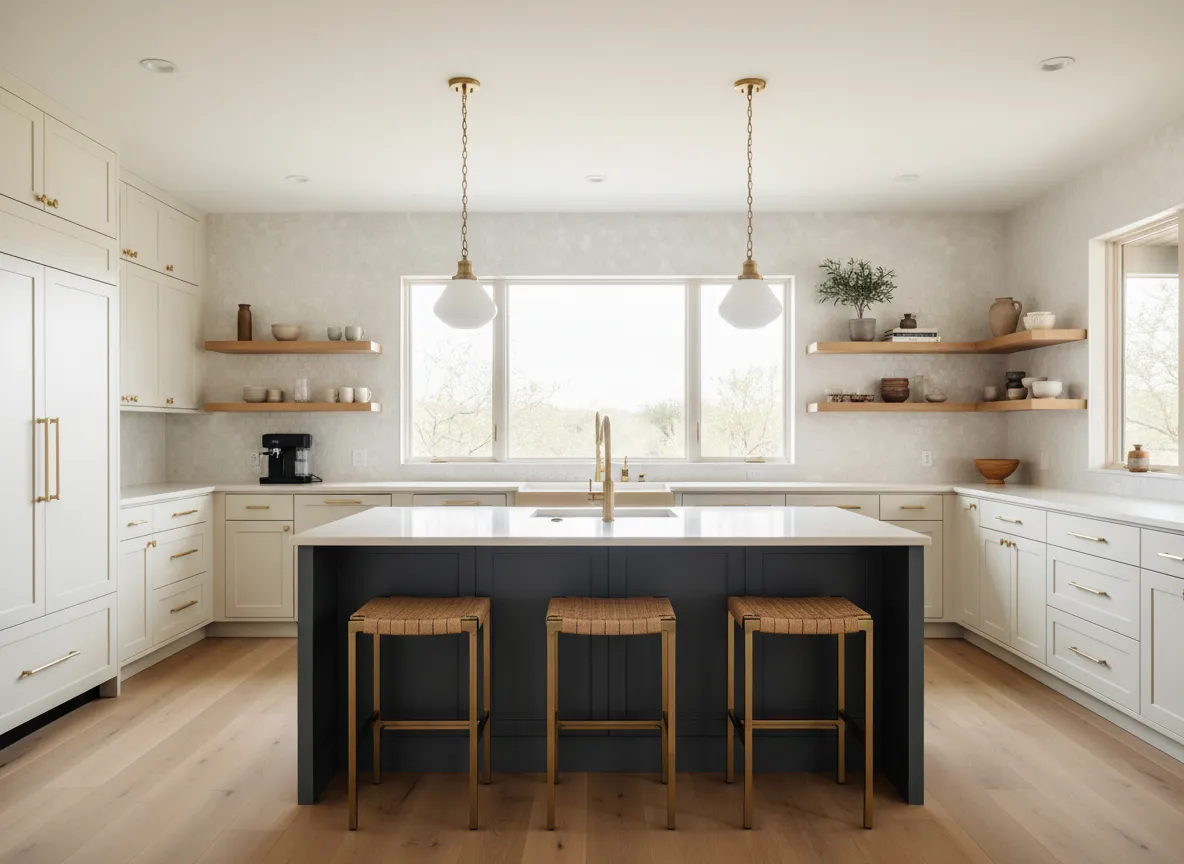 Modern transitional kitchen in Paradise Valley with custom cabinetry