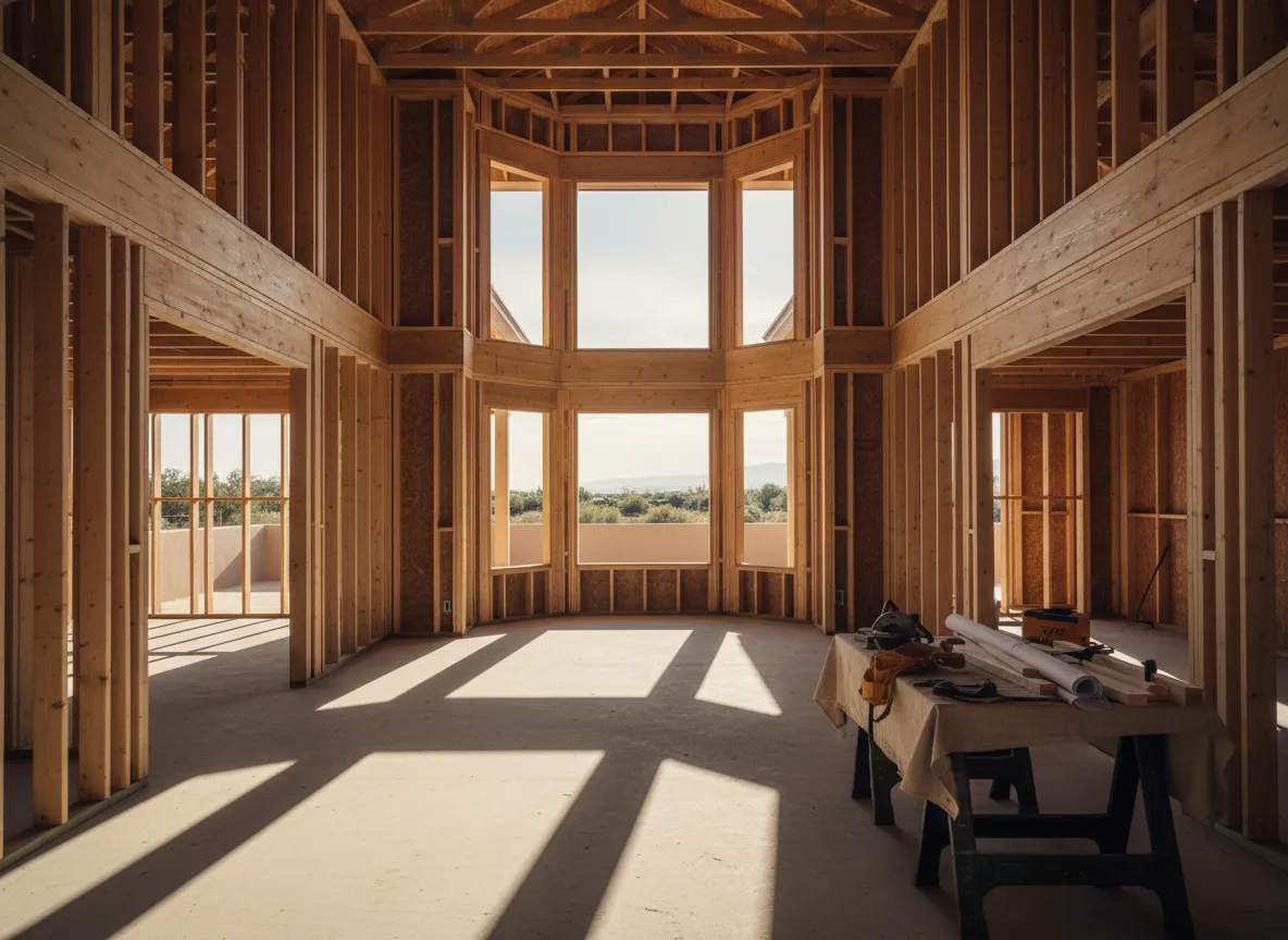 Construction phase of a luxury remodel