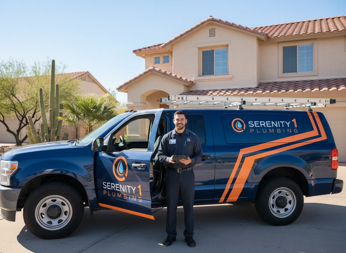 Plumber inspecting main sewer line with professional equipment