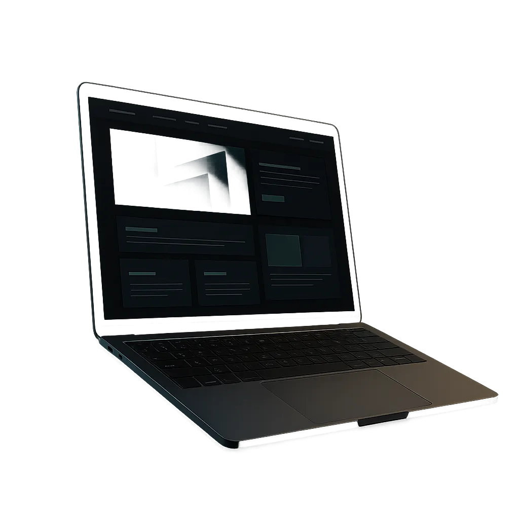 Sleek floating laptop mockup presenting a modern high-converting local business website design