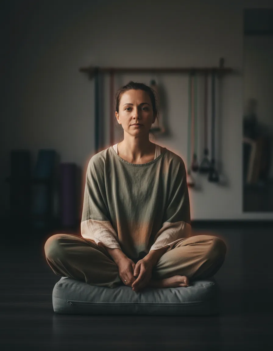 Soft-focus wellness lifestyle participant experiencing exhaustion