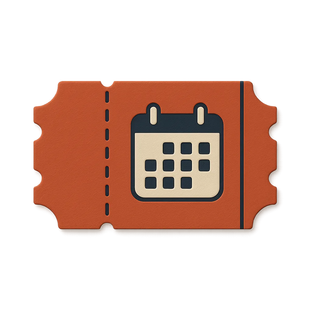 Stylized vintage ticket or calendar icon for Chattanooga events