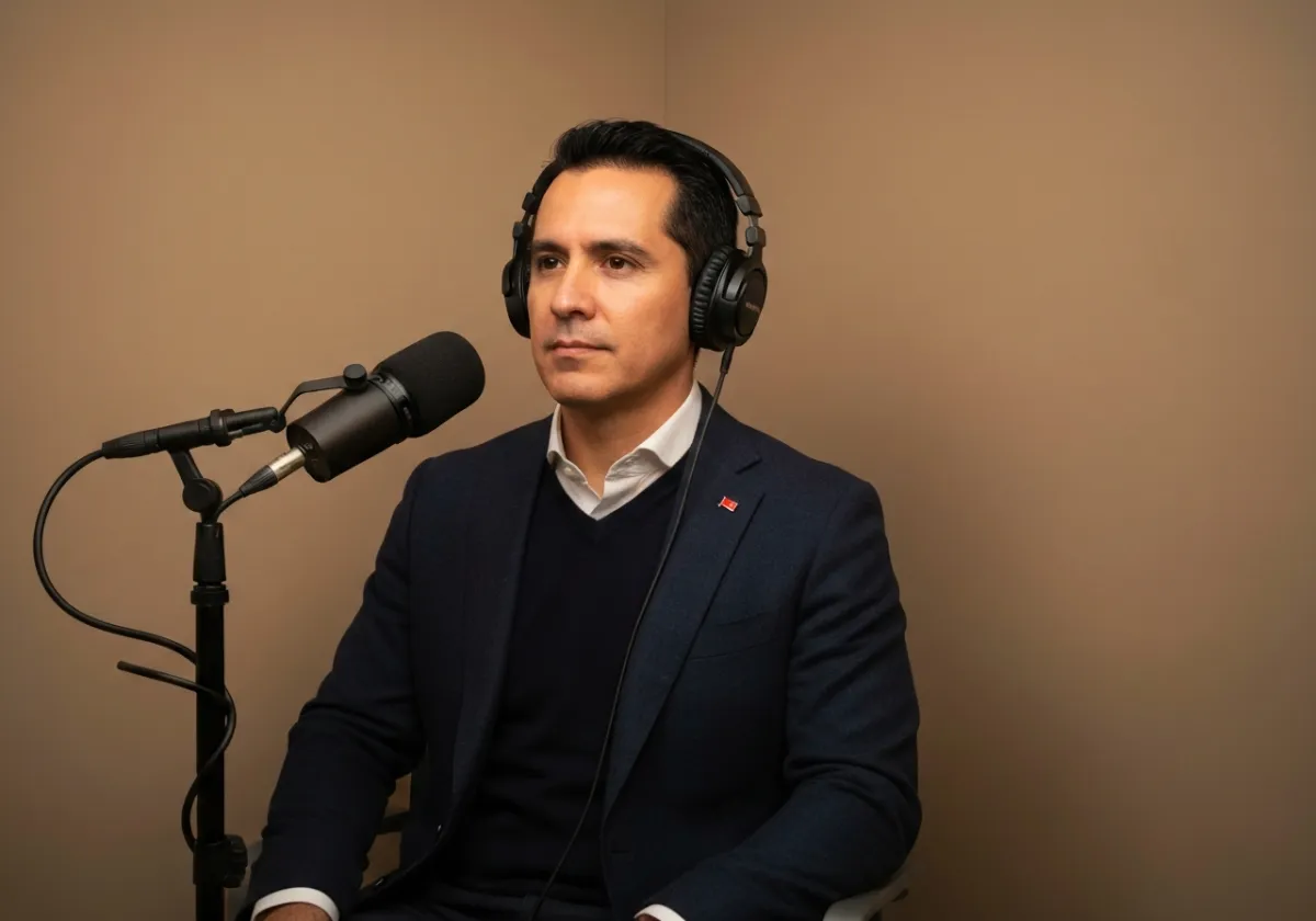 Grabación de podcast sobre salud cardíaca