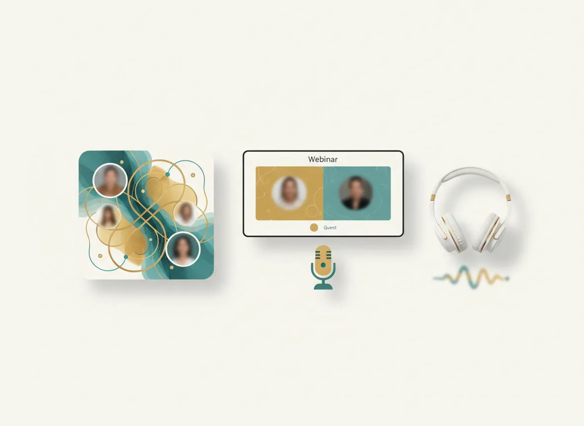 Podcast and education feature collage