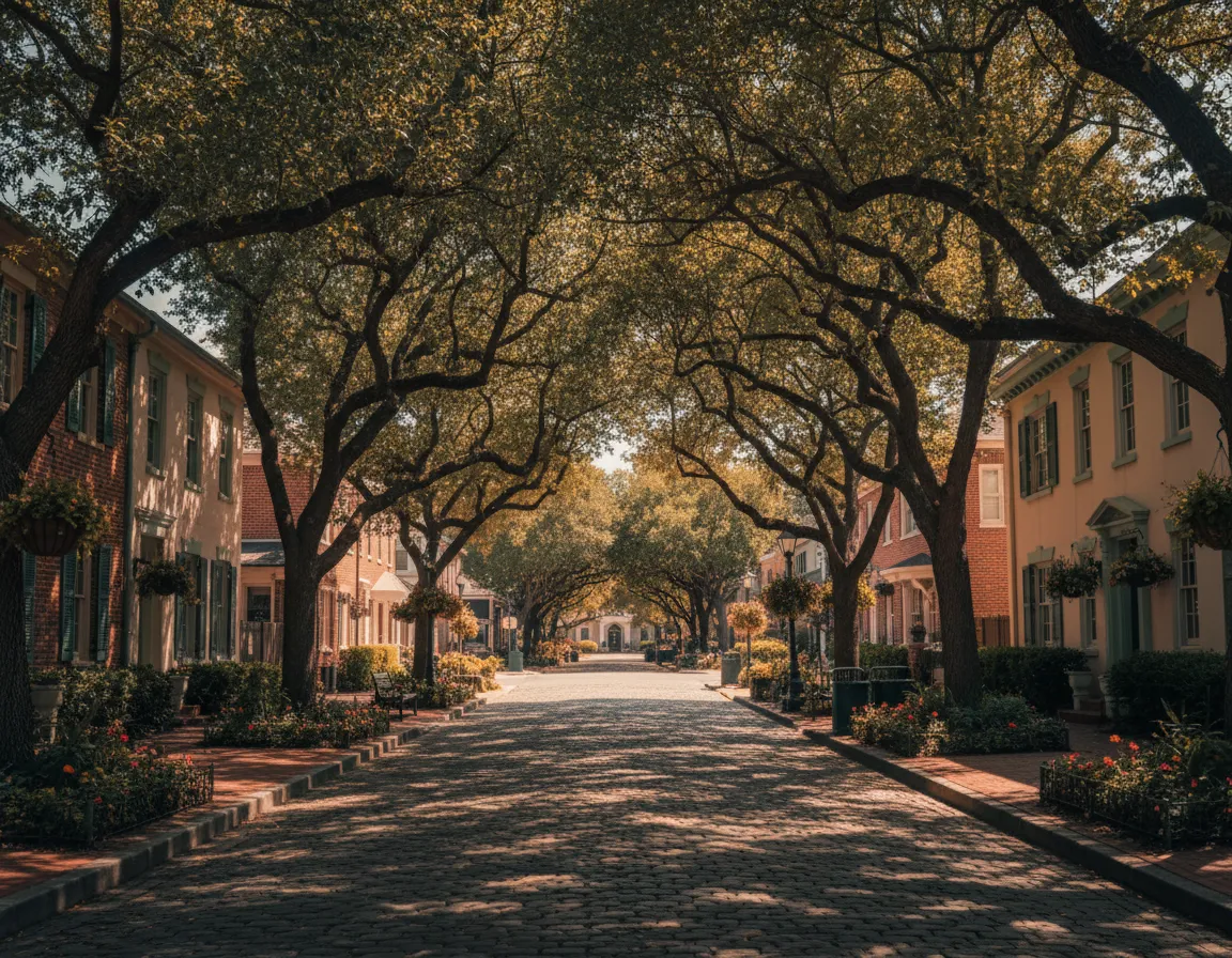 Claremont village and tree canopy