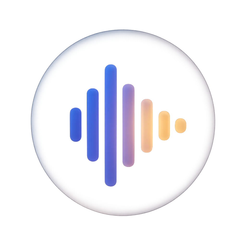 Pulsing 3D voice wave orb representing AI agent
