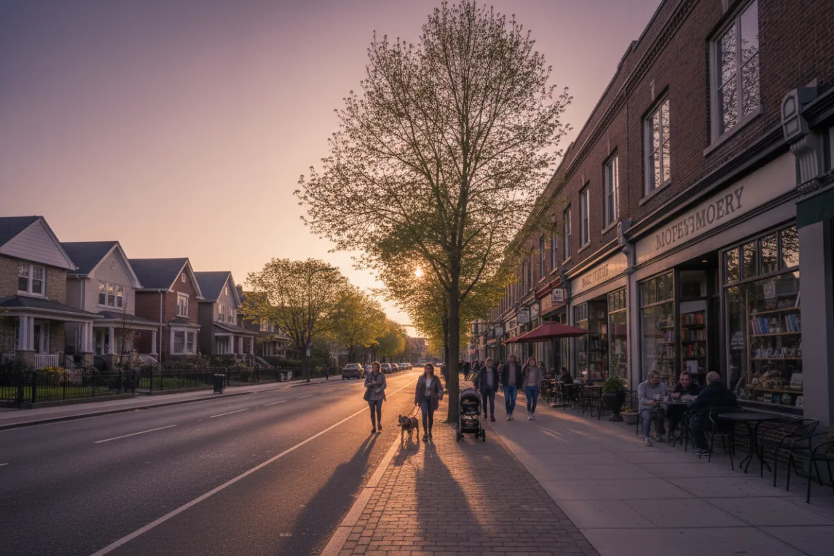 Suburban main street in Rosenberg, TX