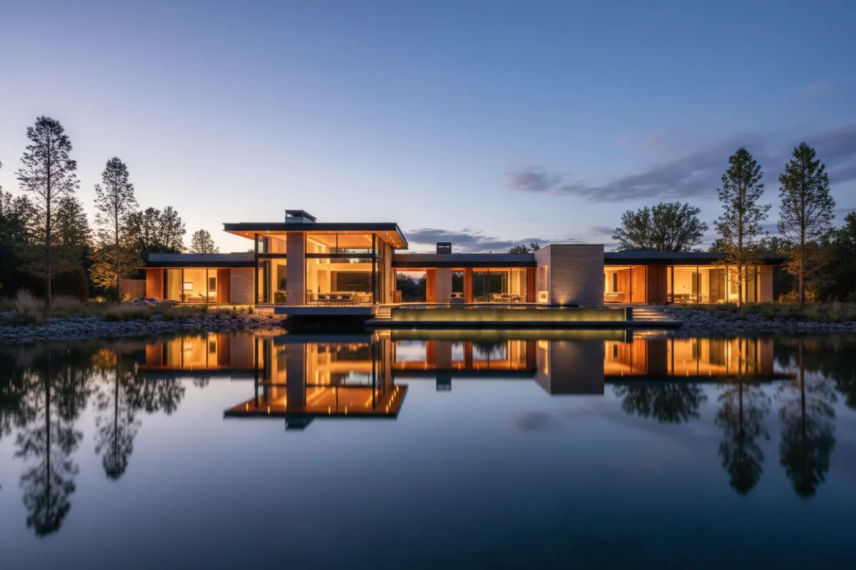 Lake Jackson lakeside modern open house