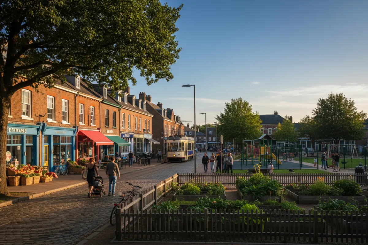 Local street scene and neighborhood amenities in Richmond.