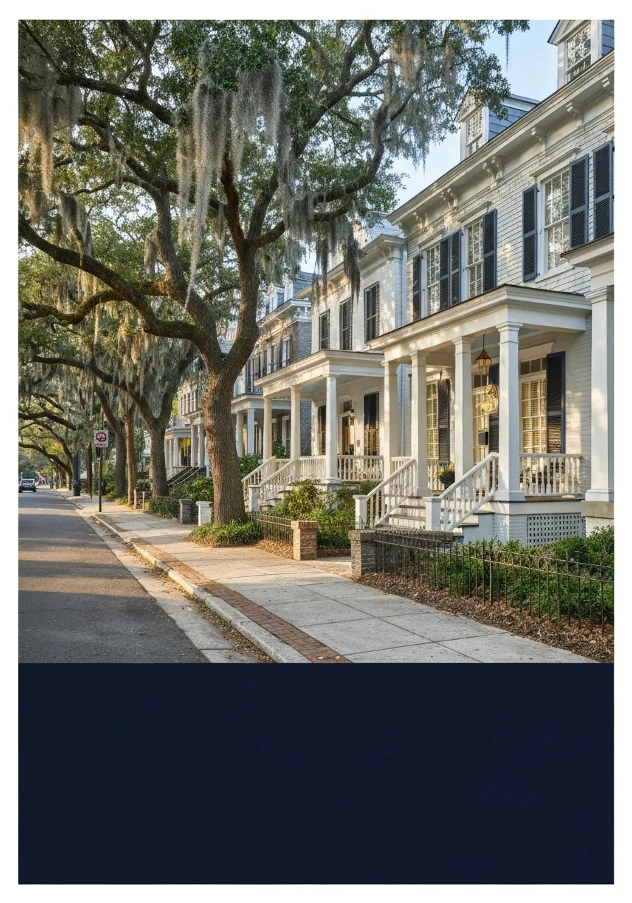 Pristine Charleston residential neighborhood street