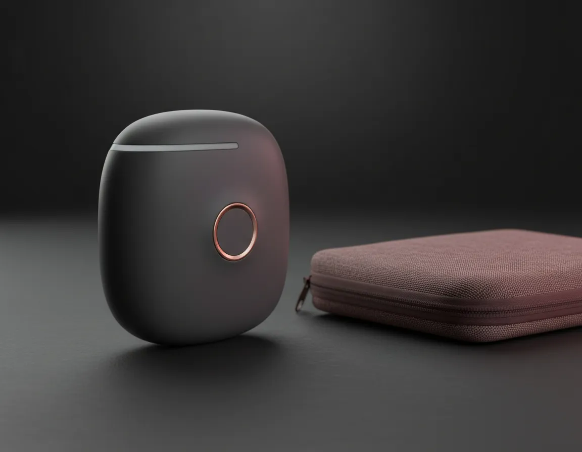 Discreet adult toy product with soft lighting.