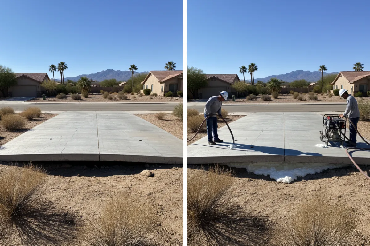 Before and After Concrete Leveling in Gilbert, AZ