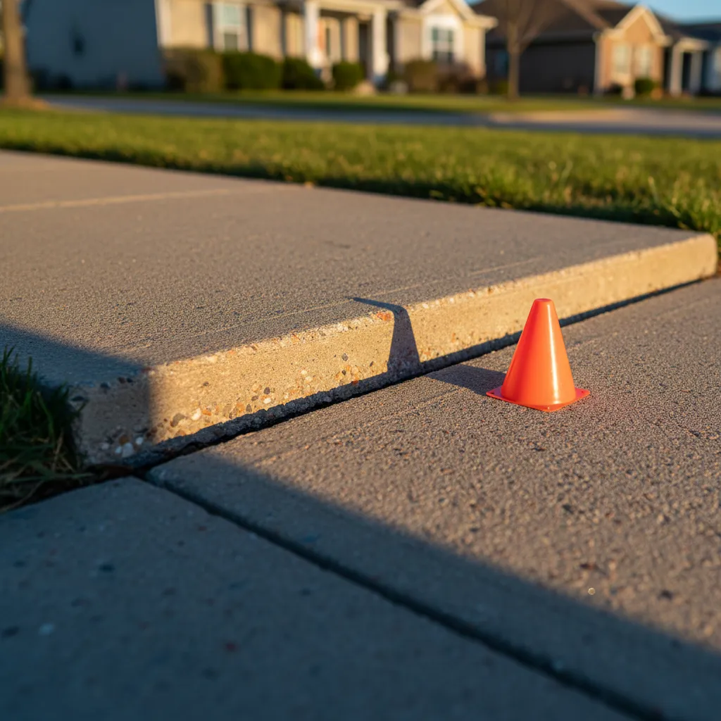 Concrete walkway leveling to eliminate trip hazards