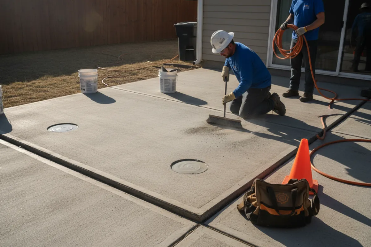 Concrete leveling before and after in Gilbert, AZ