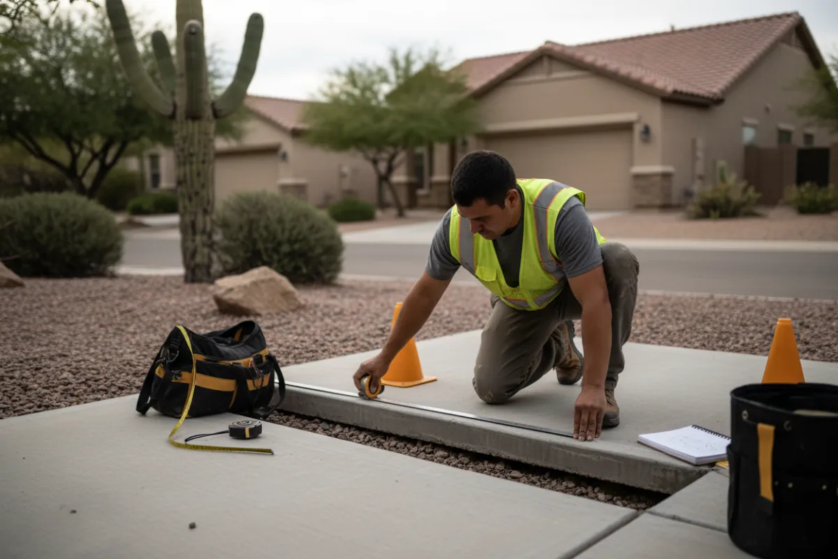 Before concrete leveling in Gilbert AZ