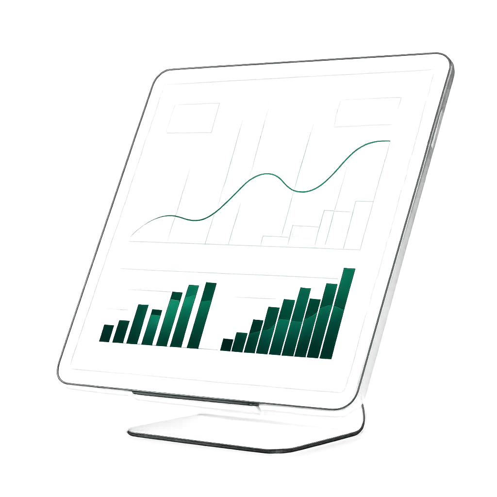 Cutout of iPad showing the Magnificent Home Service AI dashboard capturing calls