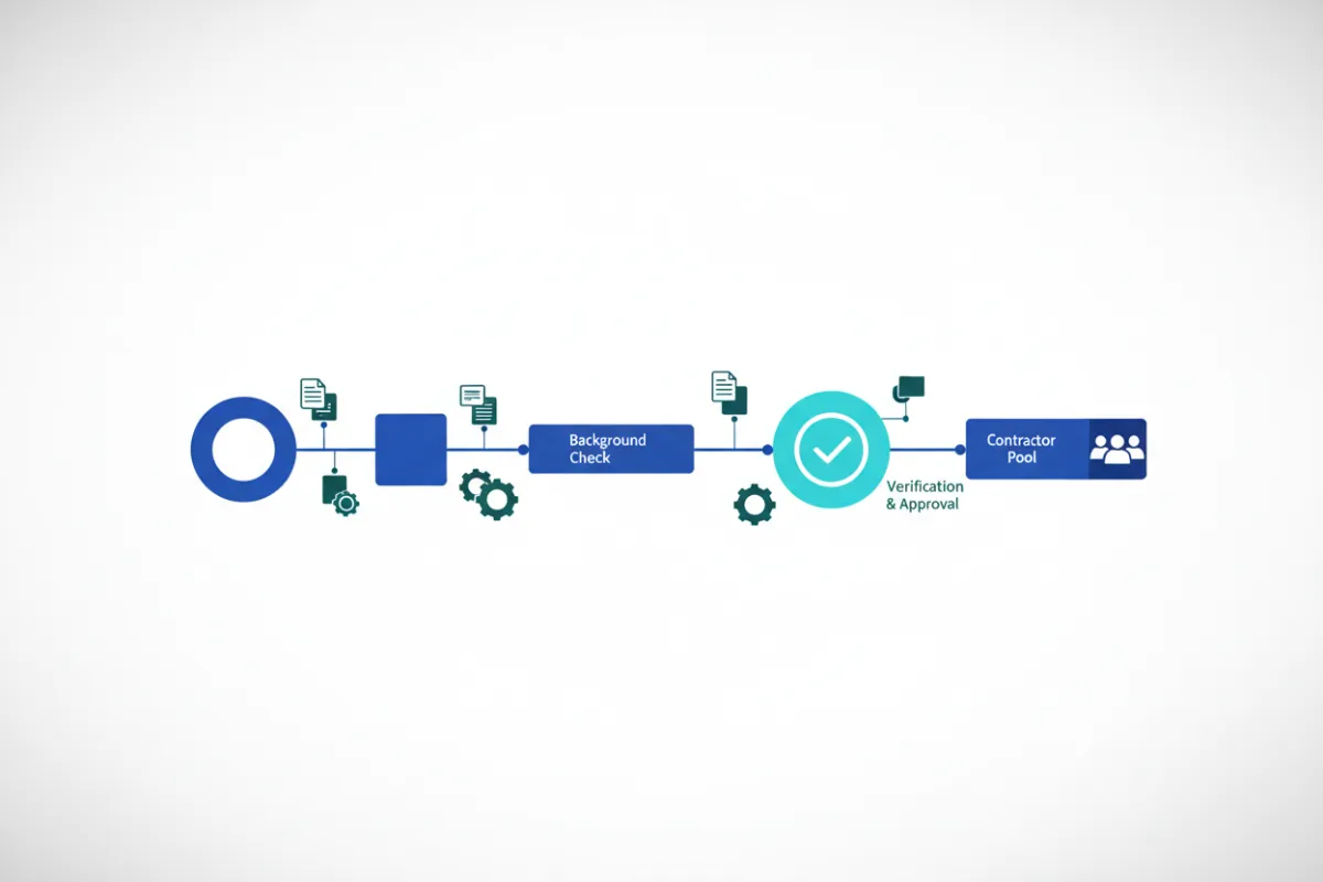 Abstract diagram representing contractor screening