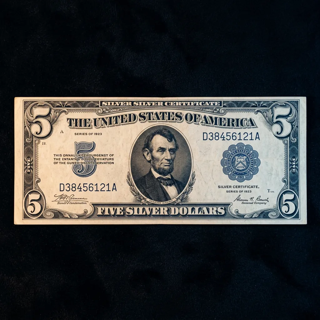 Historical paper currency, silver certificates, and high denomination banknotes
