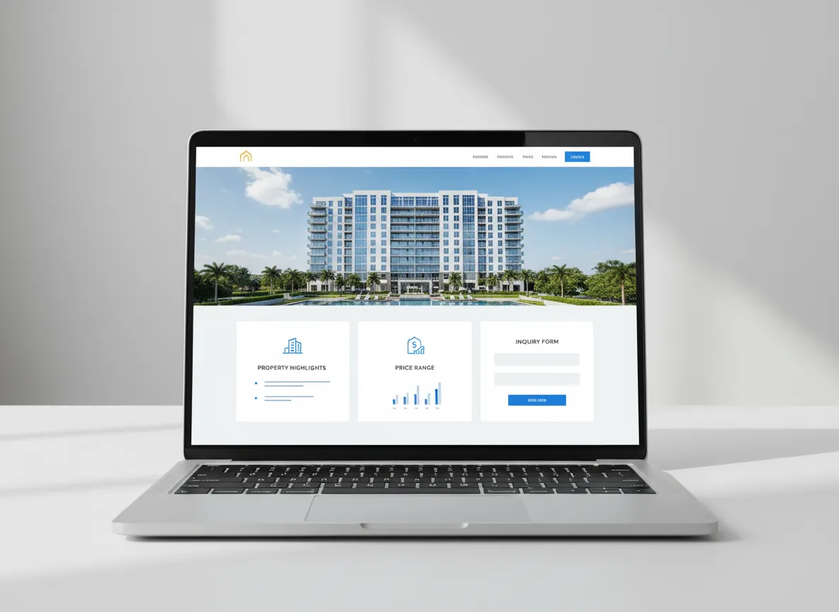 Sample real estate landing page design