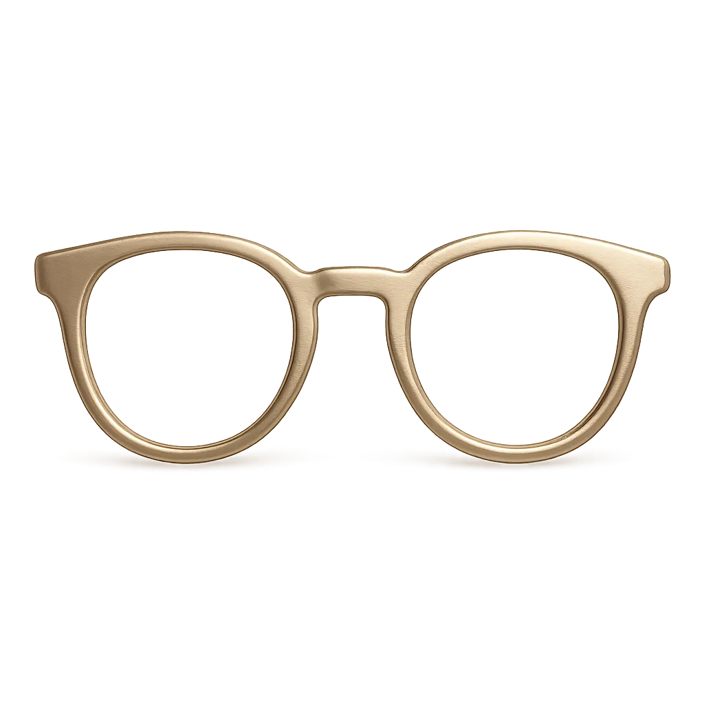 Icono 3D dorado realista de armazón elegante
