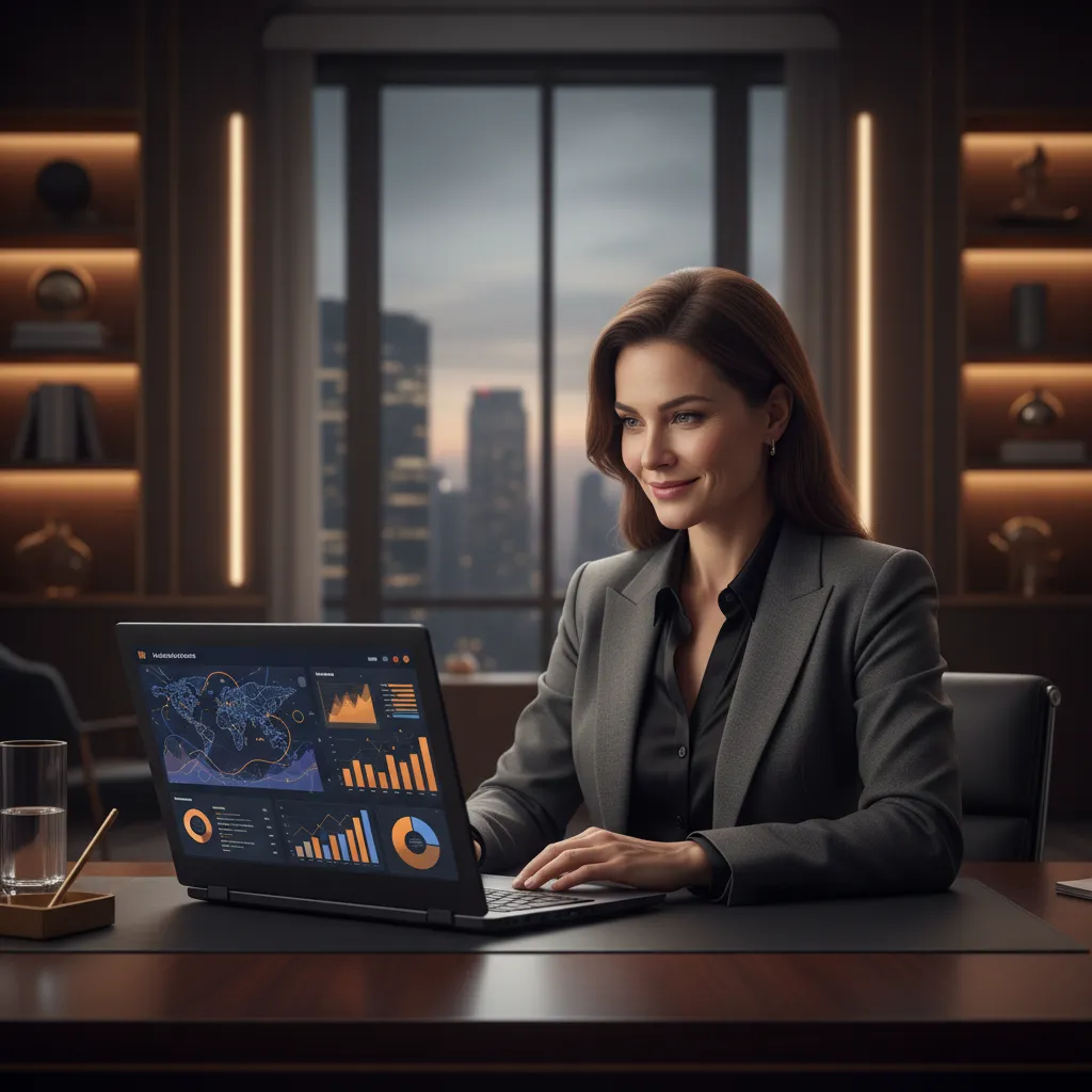 Marketing strategist reviewing Google Business Profile analytics dashboard