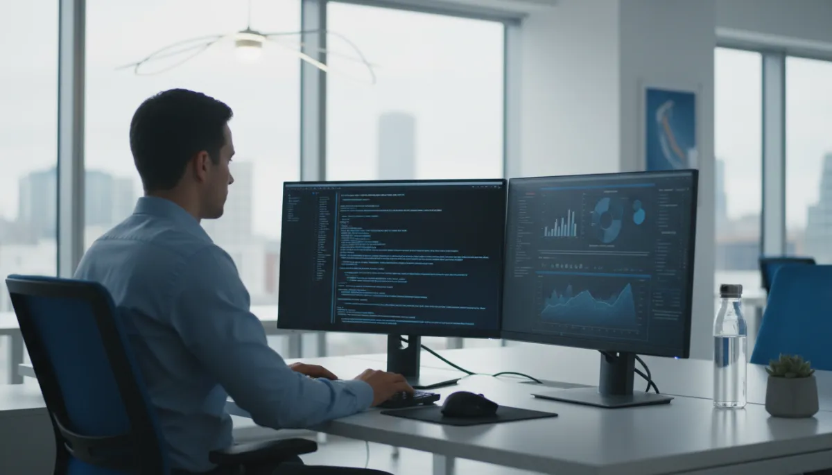 Specialista IT pracující v kanceláři