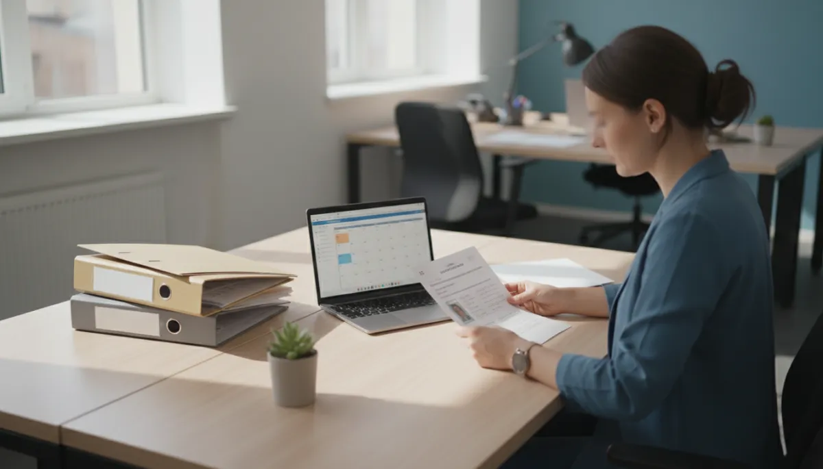 HR specialistka připravující dokumenty