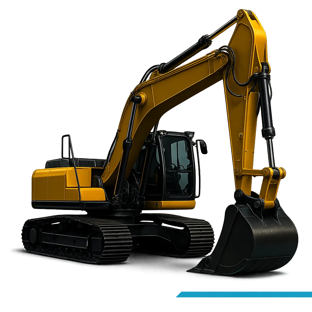 Construction yellow goods and earthmovers cutout