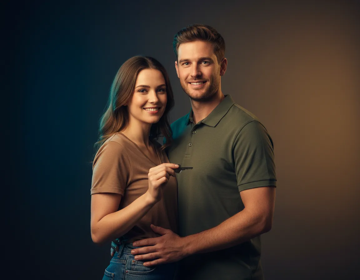 Attractive, happy Australian couple feeling confident about their secure loan