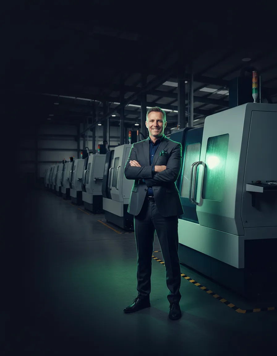 Confident business owner operating modern equipment representing New Direction Finance clients