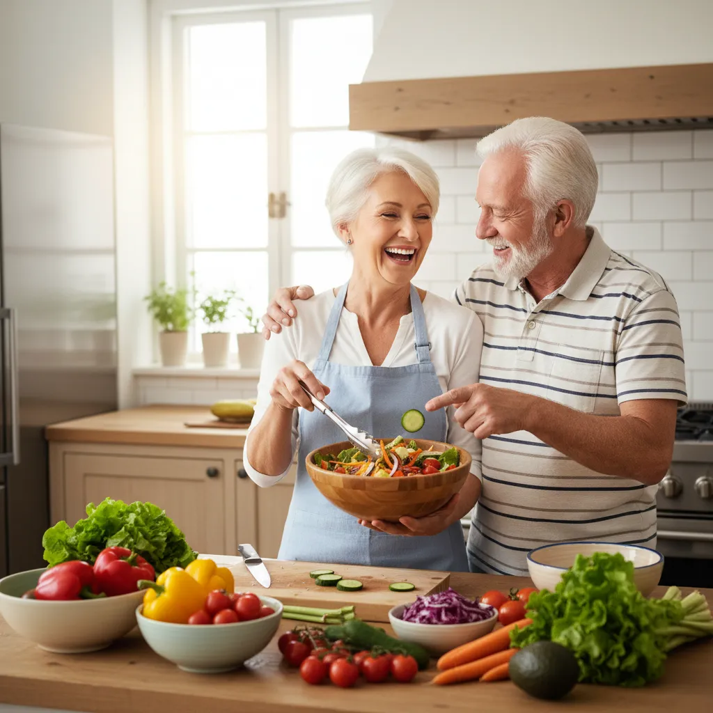 A diverse group of adults in athletic wear, smiling and stretching together in a sunlit park, representing energy, wellness, and community. The background is lush green, and the mood is vibrant and optimistic.