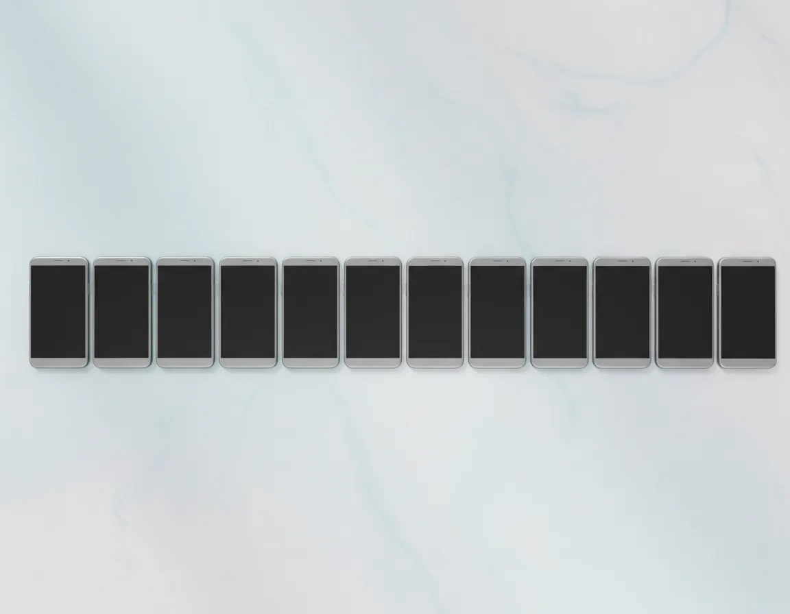 Celulares alineados para un equipo corporativo