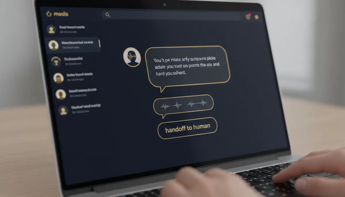 Chat interface showing an AI assistant handling customer queries