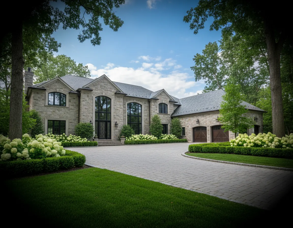 Luxury estate home exterior in Oakville Ontario