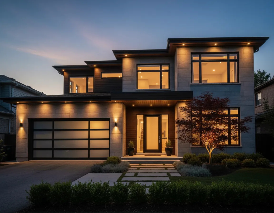 Modern family home exterior in North York Toronto