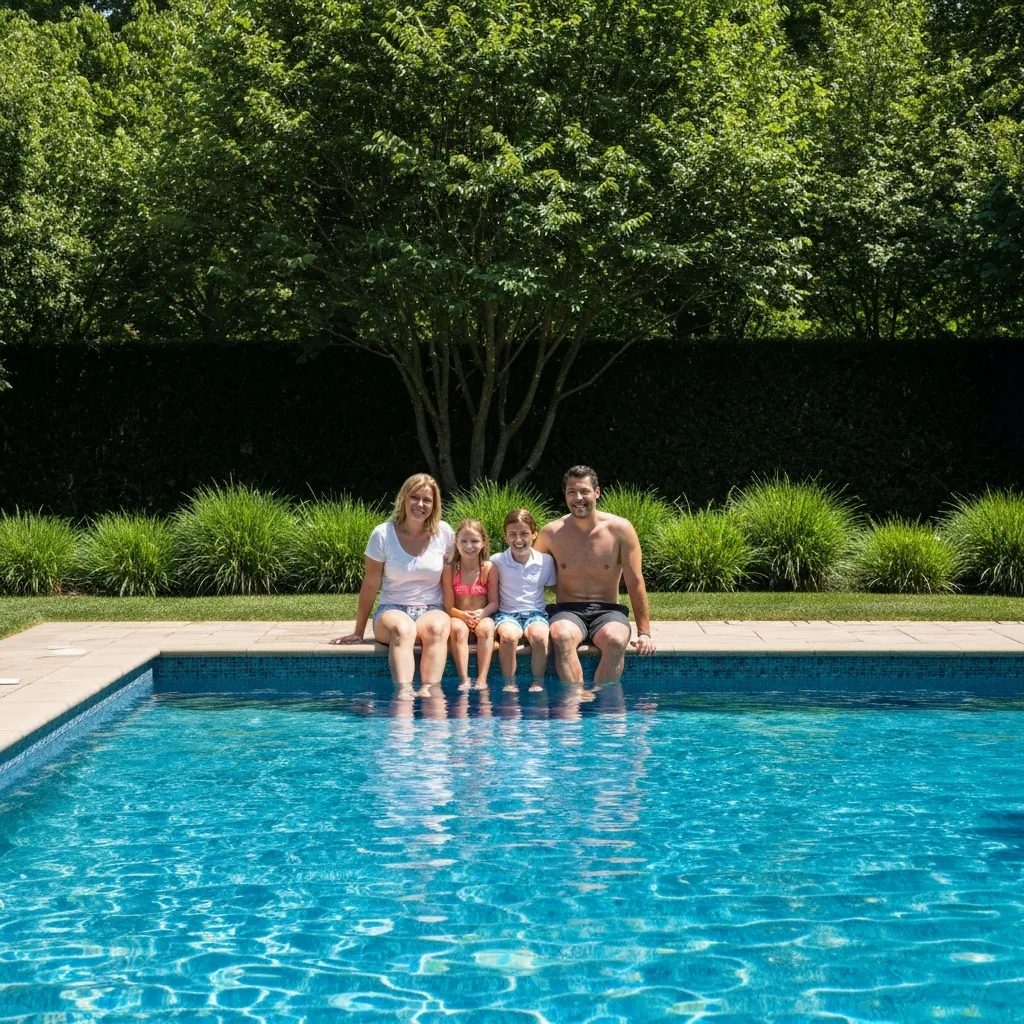 Family enjoying a stress-free luxury pool experience